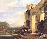 Italian Landscape with the Ruins of a Roman Bridge and Aqueduct